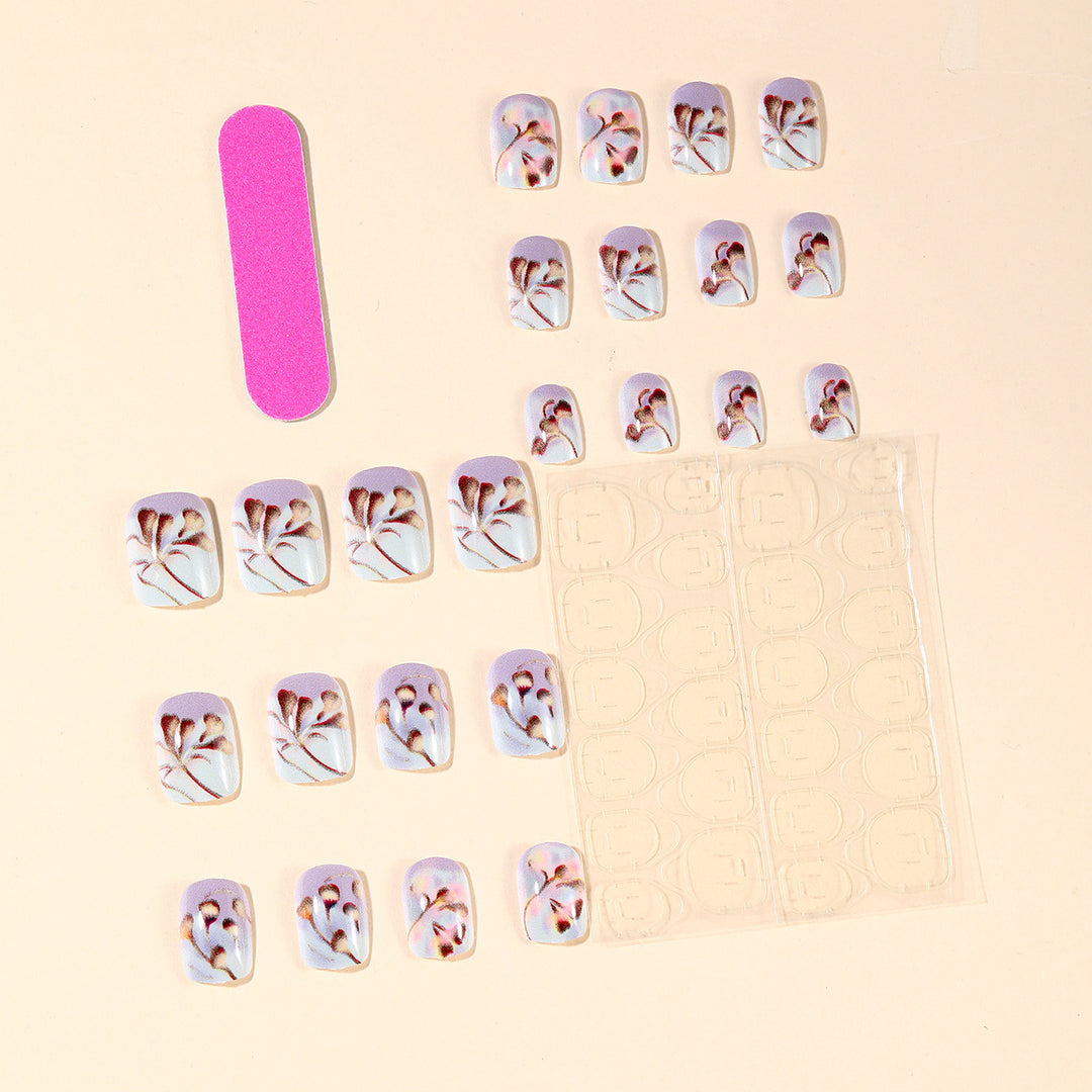 Elegant Floral Gel Nail Art Extensions Kalsten