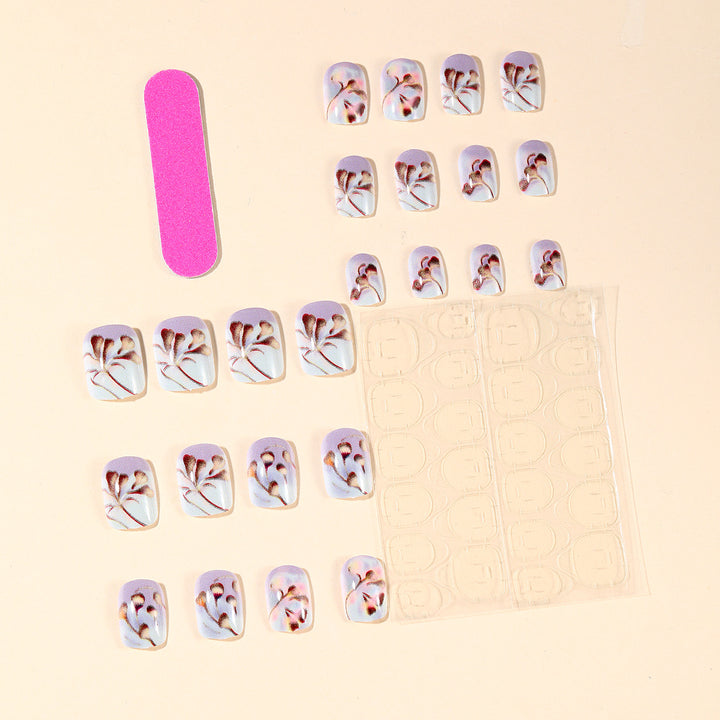 Elegant Floral Gel Nail Art Extensions Kalsten