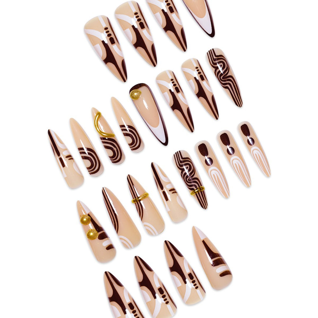 Decorative Stiletto Press-On Nail Art Extensions Kalsten