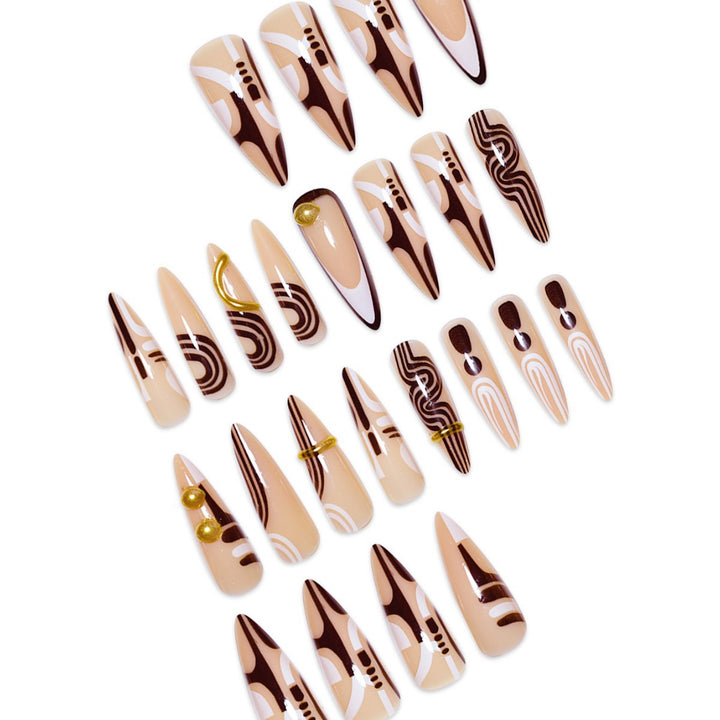 Decorative Stiletto Press-On Nail Art Extensions Kalsten
