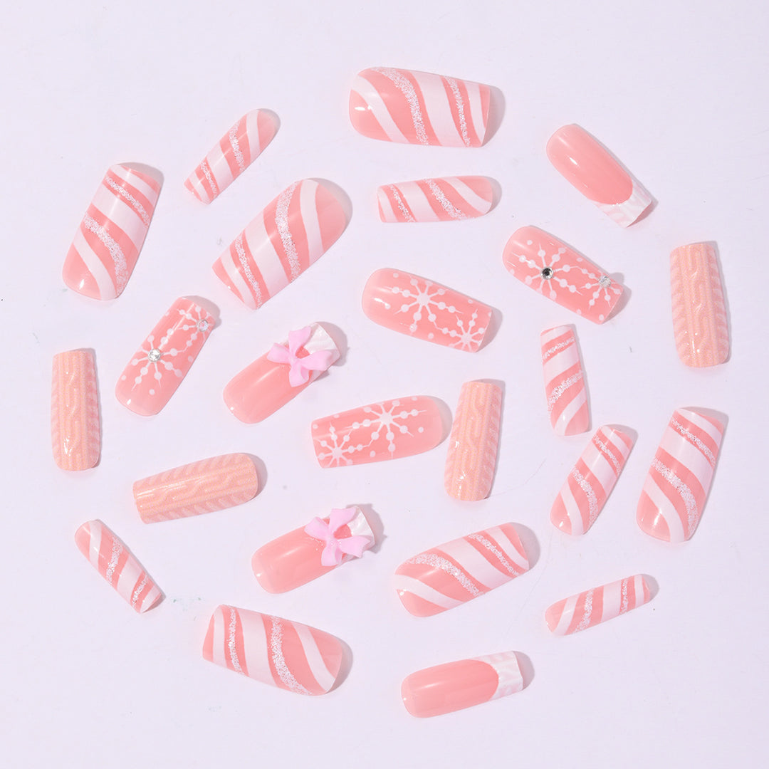 Artificial nail set with festive Christmas motifs Kalsten