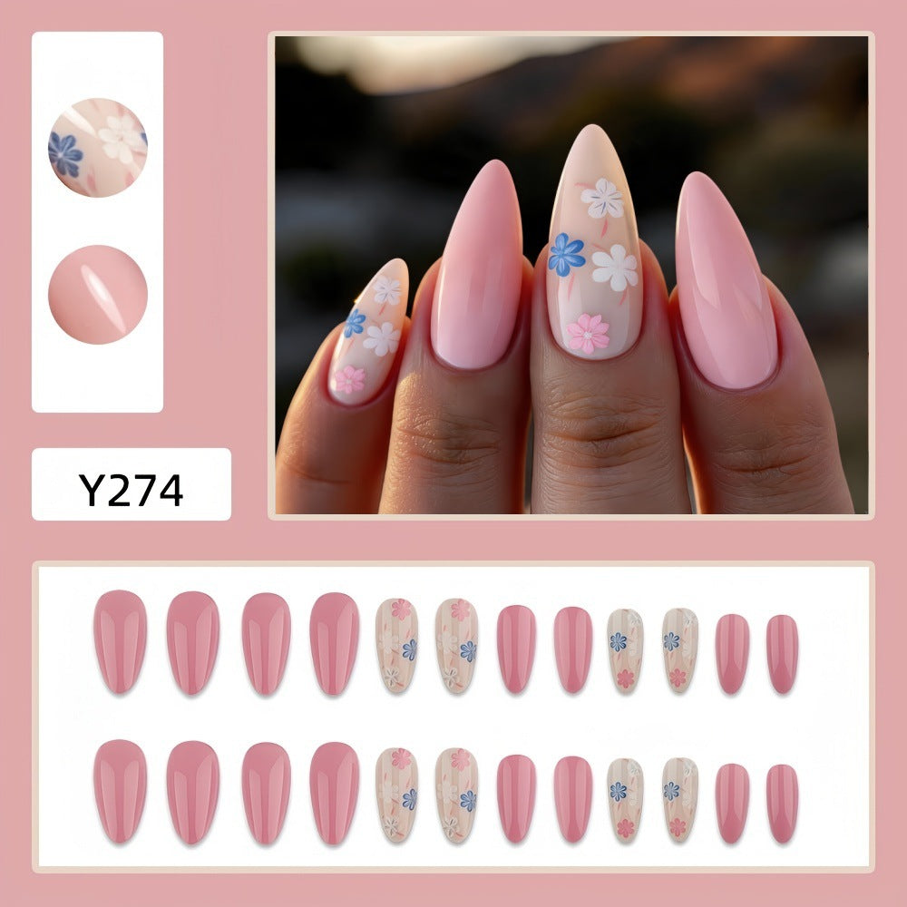 Artificial Nails in Elegant Flower Design Kalsten