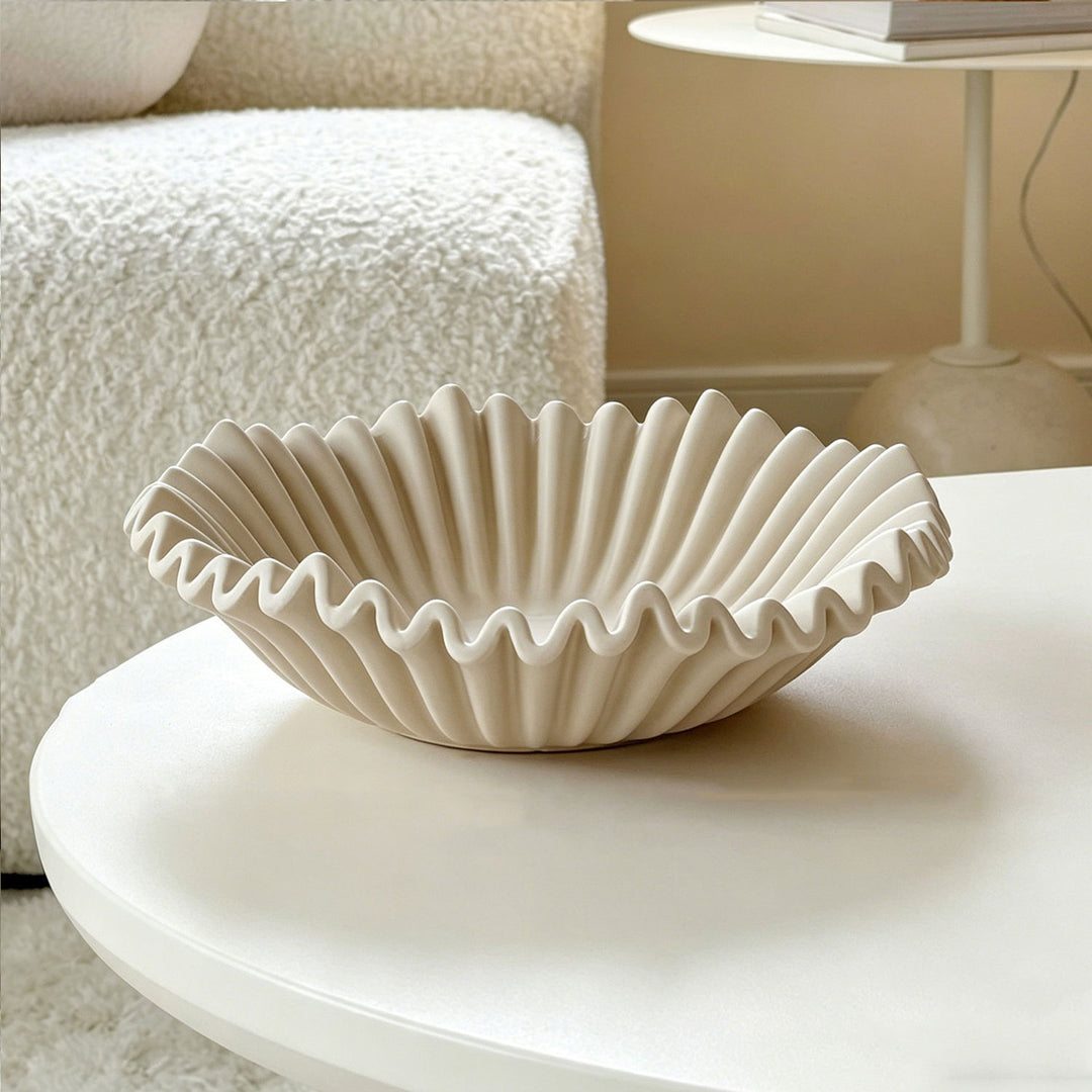 Decorative Fluted Serving Bowl for Home Decor