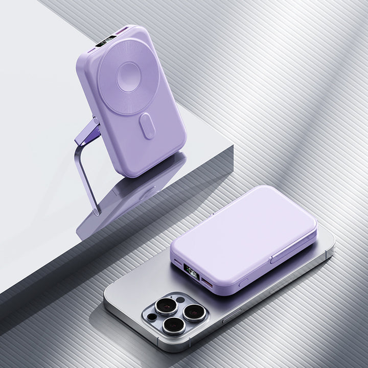 Portable power bank with foldable stand and digital charge level indicator Kalsten