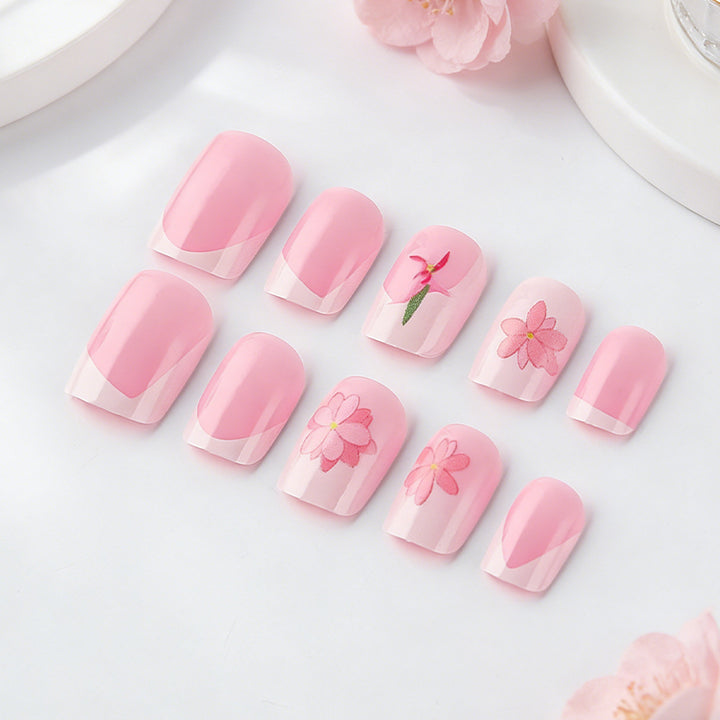 Floral Design Press-On Nail Art Kalsten
