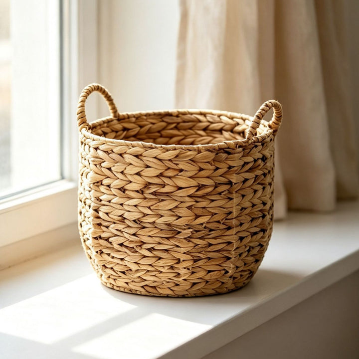 Handwoven decorative basket with heart motif Kalsten
