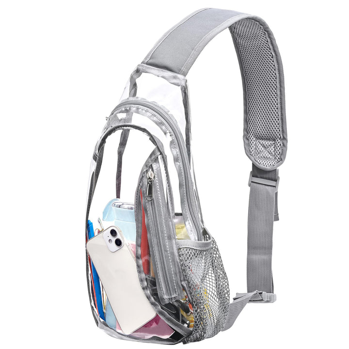 Unisex transparent sling backpack with multiple compartments Kalsten