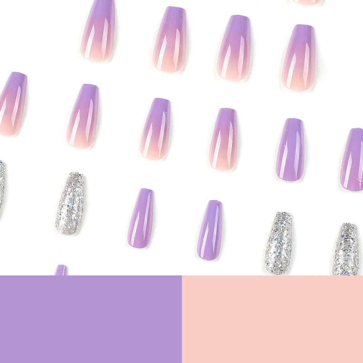 Artistic Nail Extensions with Glitter Design Kalsten