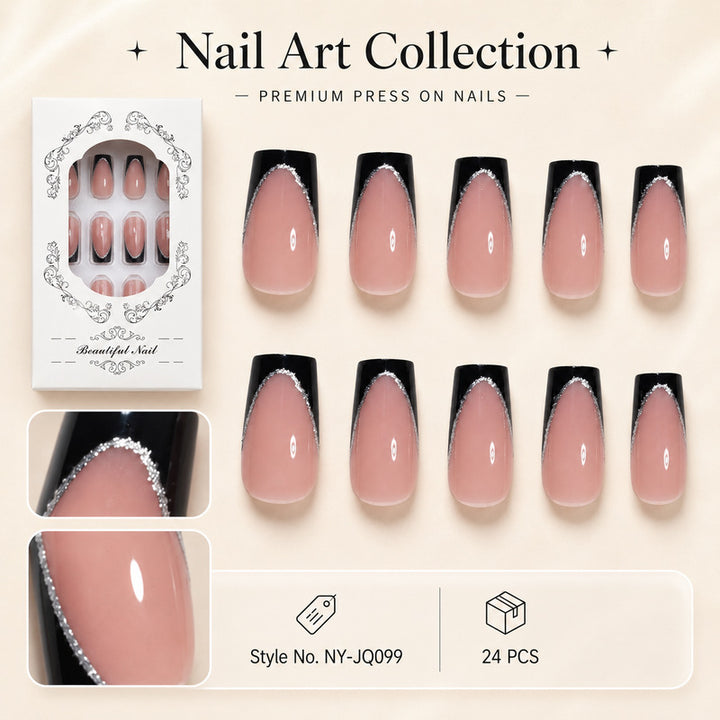 Premium Artificial Nail Set with Elegant Decoration Kalsten