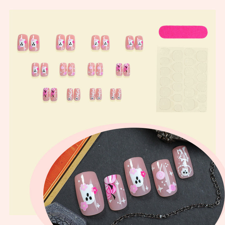Acrylic nail set with creative animal and flower designs Kalsten