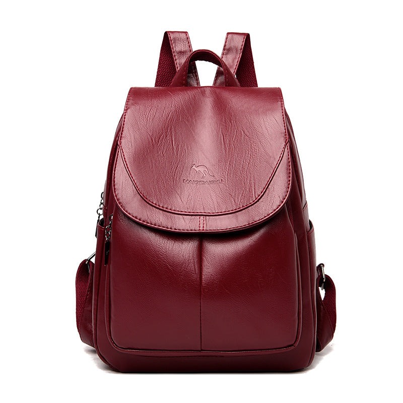 Sleek Textured Leather Backpack