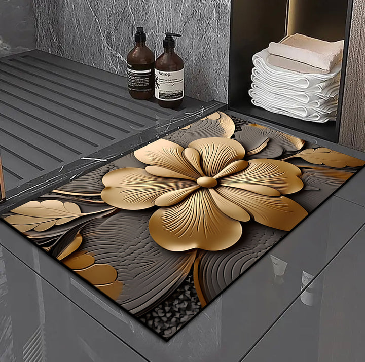 3D Floral Design Bath Mat Kalsten