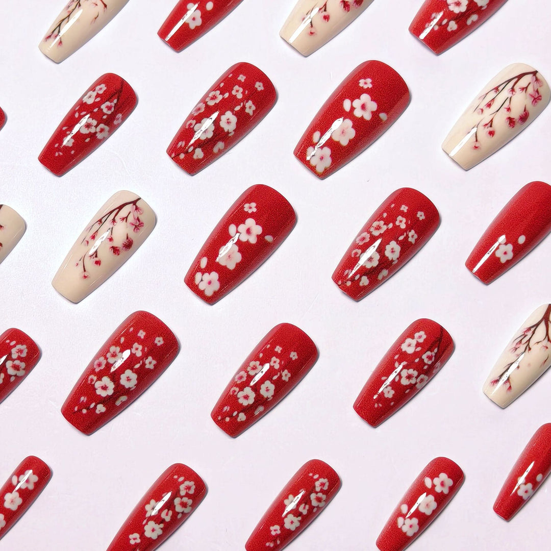 Artificial nails with blooming cherry blossom design Kalsten