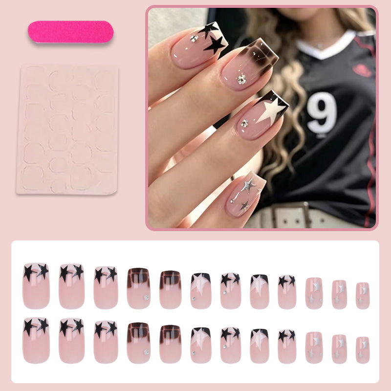 Acrylic nail set with glamorous star and glitter accents Kalsten