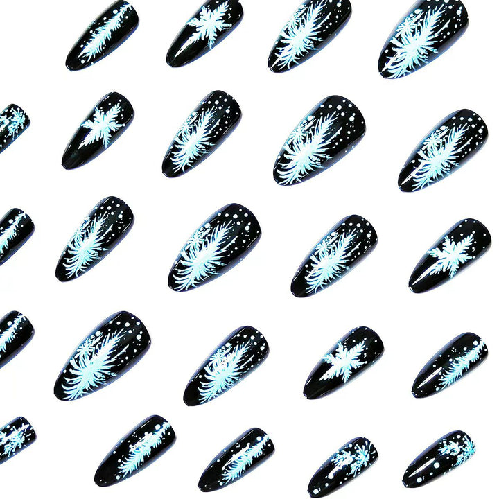 Elegant Artificial Nails with Snowflake Design Kalsten