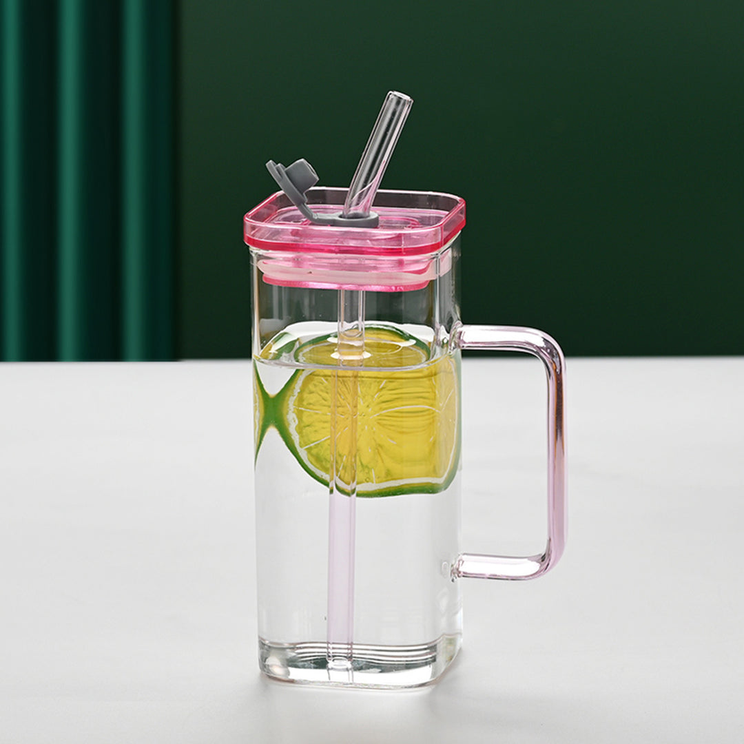 Women's drinking container with innovative lid system and integrated straw Kalsten
