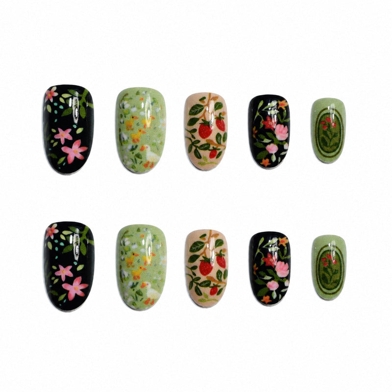 Artificial nails with floral design Kalsten