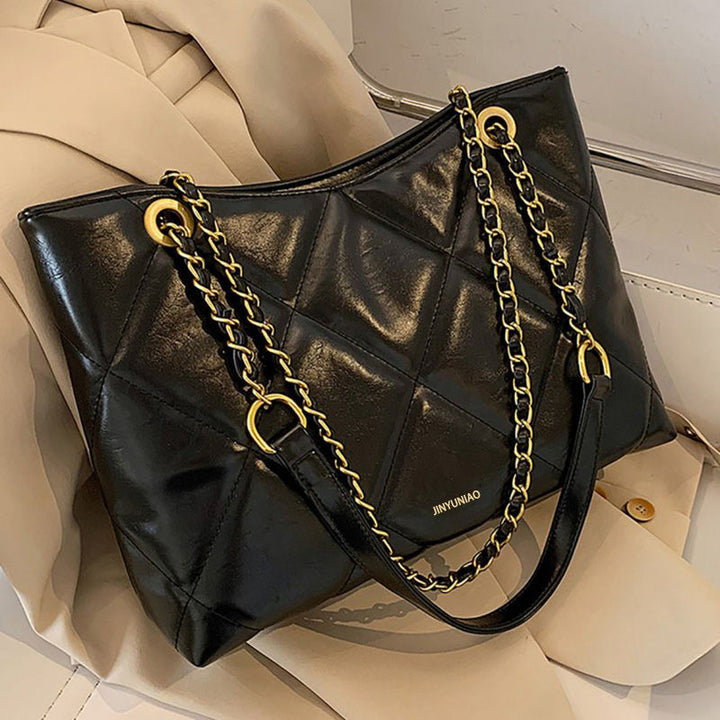 Quilted Patent Leather Tote Bag Kalsten