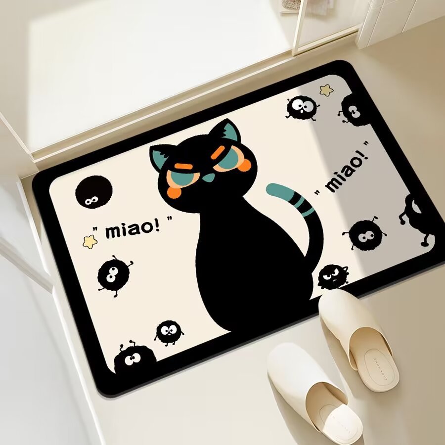 Fun Cat-Themed Bathroom Mat Kalsten