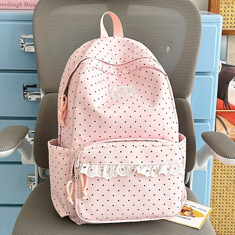 Charming Polka Dot School Backpack Kalsten