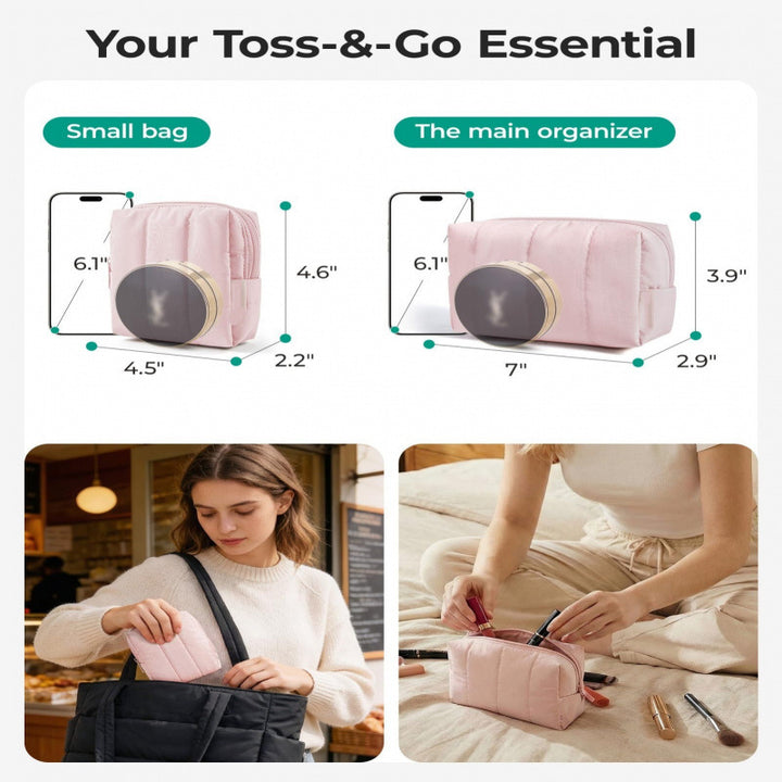 Cosmetic Organizer Set with Insulated Inner Padding Kalsten