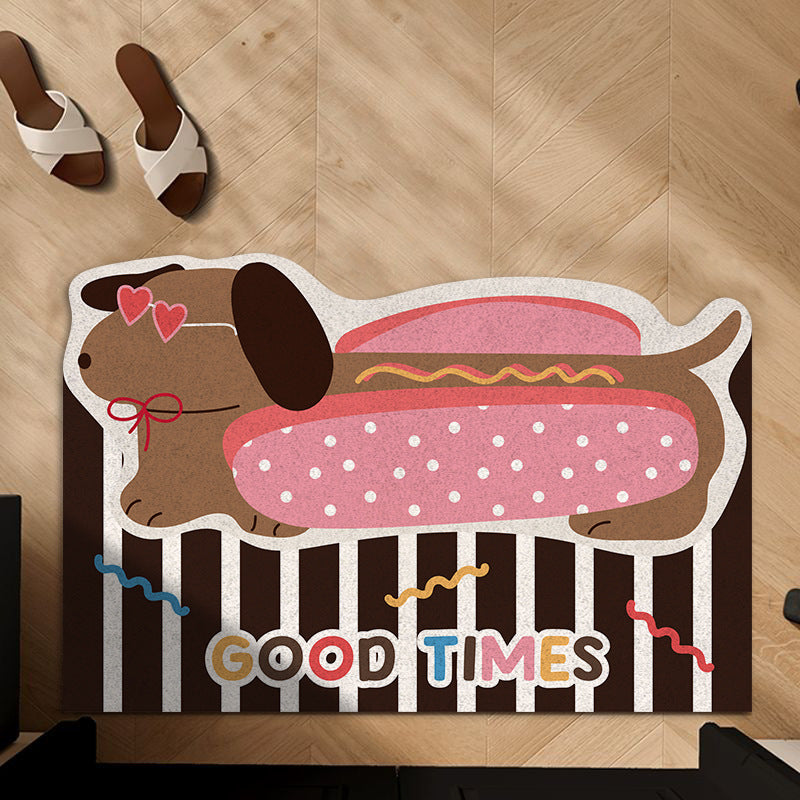 Cartoon Dog-Themed Welcome Mat
