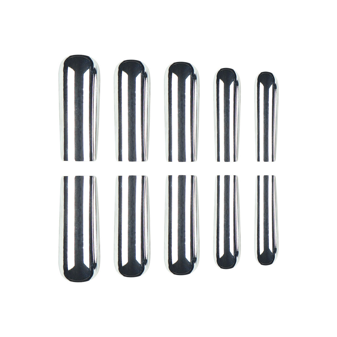 Metallic Finish Long Press-On Nails Kalsten