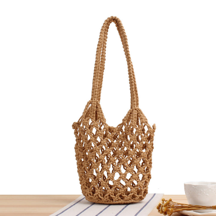 Handbag Made of Hand-Knotted Natural Material with Airy Structure Kalsten