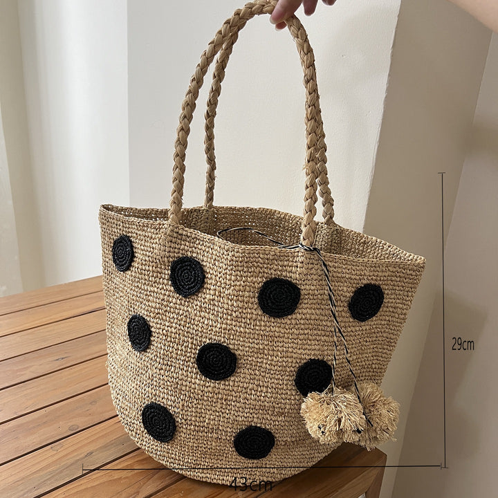 Handmade basket bag with braided handle Kalsten