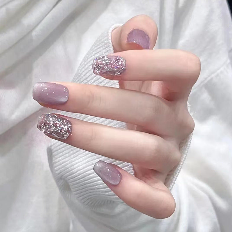 Artificial nail set with glitter and metallic effects Kalsten