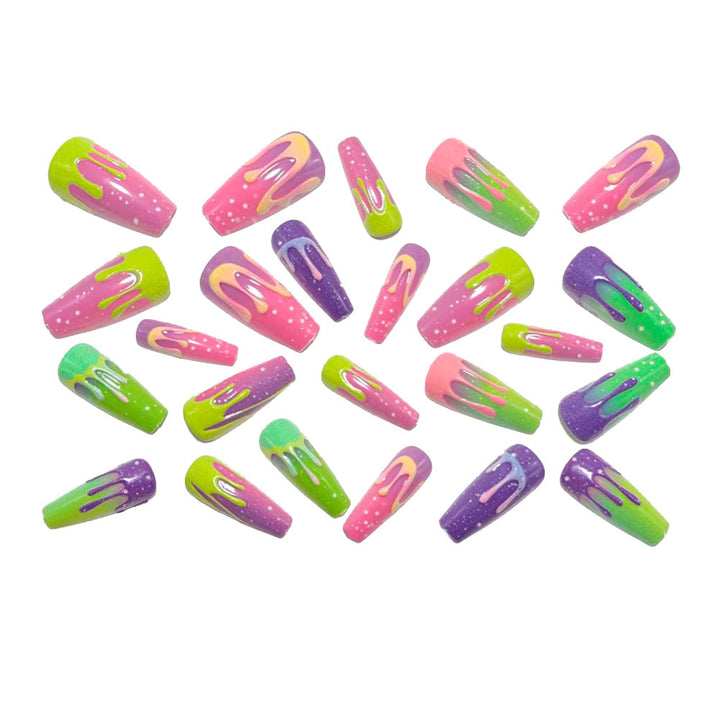 Artificial nail extensions in creative gradient design Kalsten