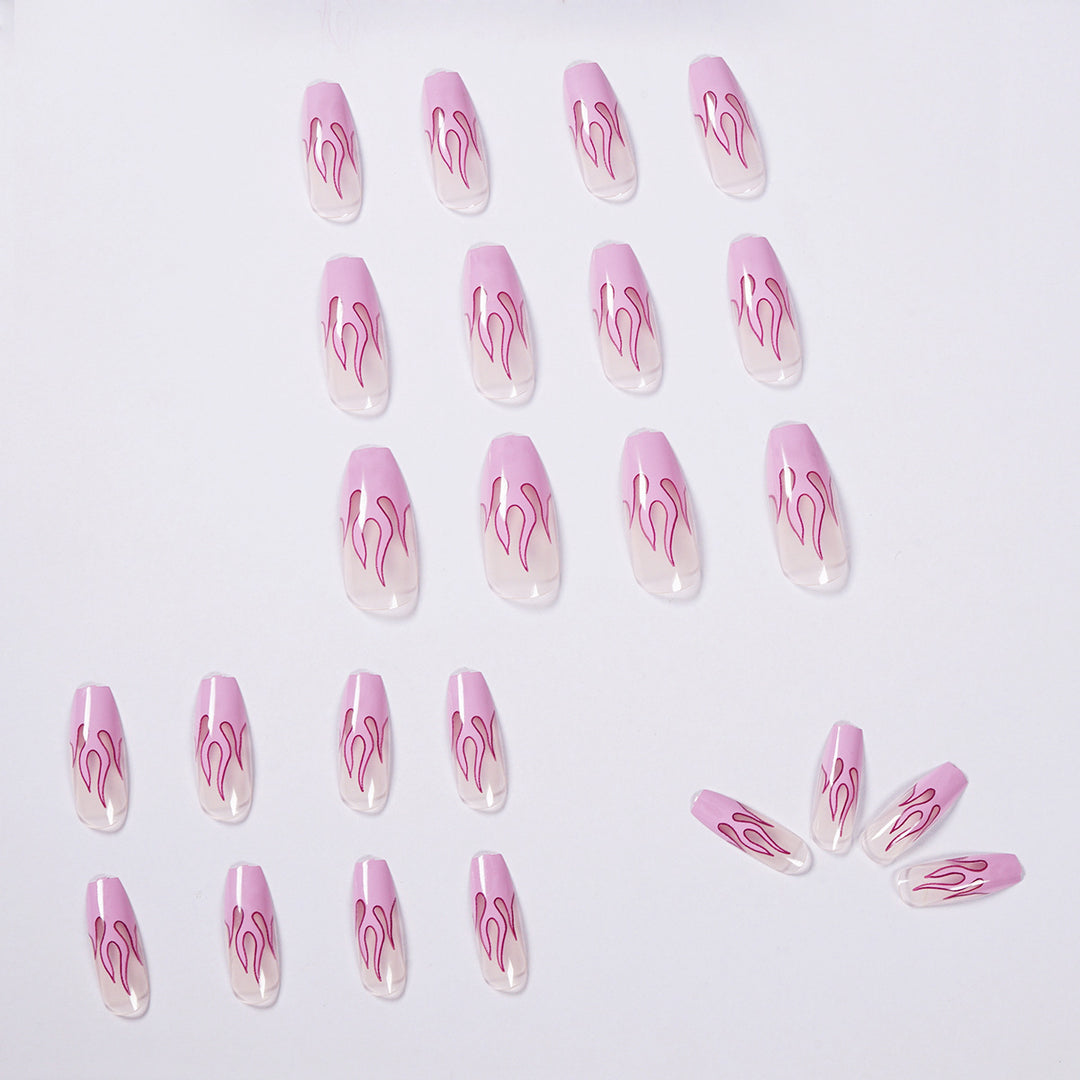 Flame design artificial nails Kalsten