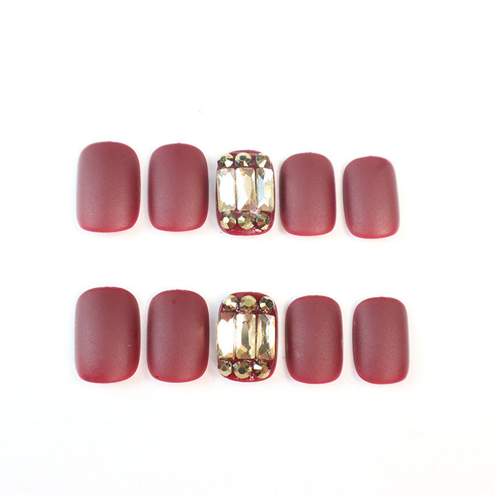 Premium Matte Press-On Nail Set with Crystal Accents Kalsten