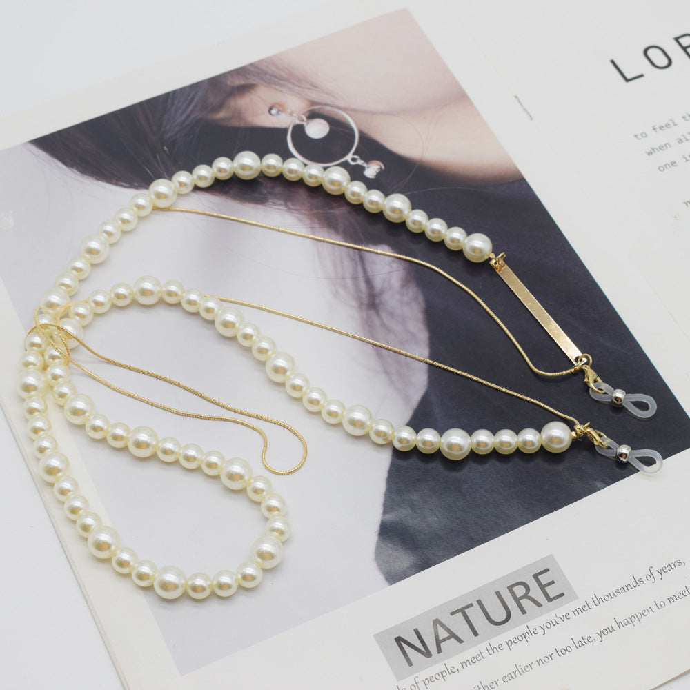 Decorative Pearl-Accented Eyewear Chain Kalsten