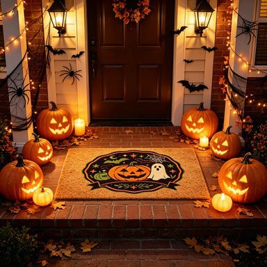 Halloween Themed Welcome Mat for Home Entrance
