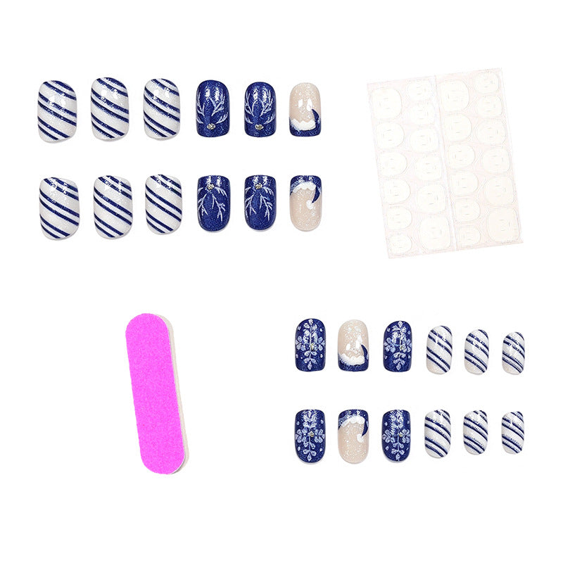 Artistic Winter-Themed Acrylic Nail Art Enhancements Kalsten