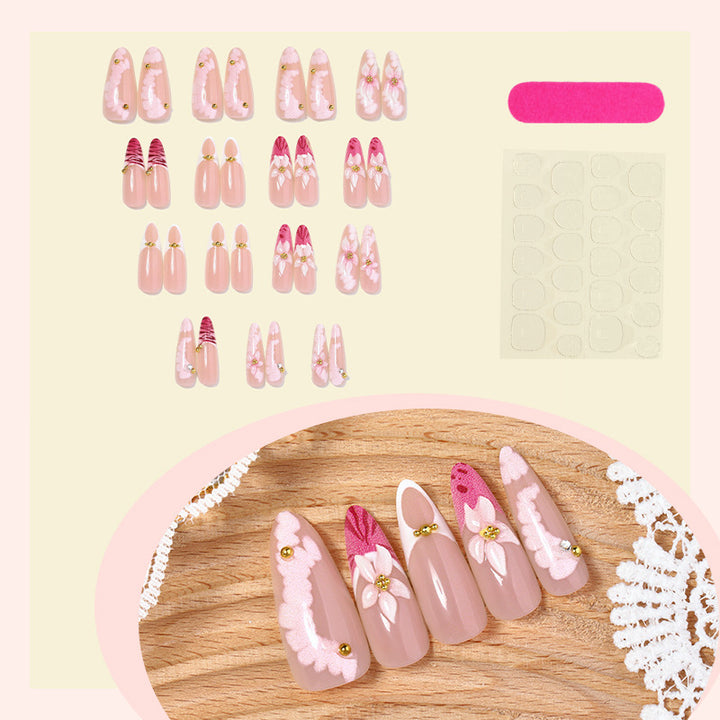 Artificial nail set with floral and elegant design elements Kalsten
