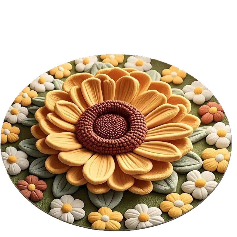 Floral Pattern Plush Area Rug