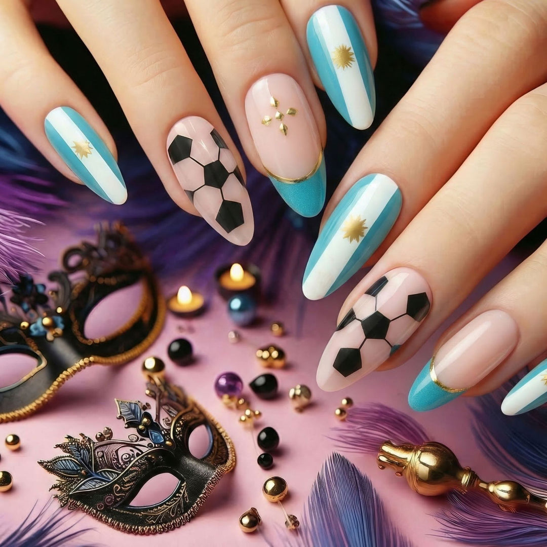 Sporty football design artificial nails Kalsten