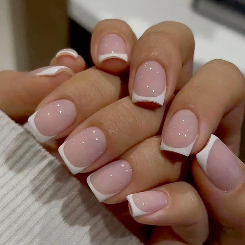 Elegant French Tip Acrylic Nail Set Kalsten