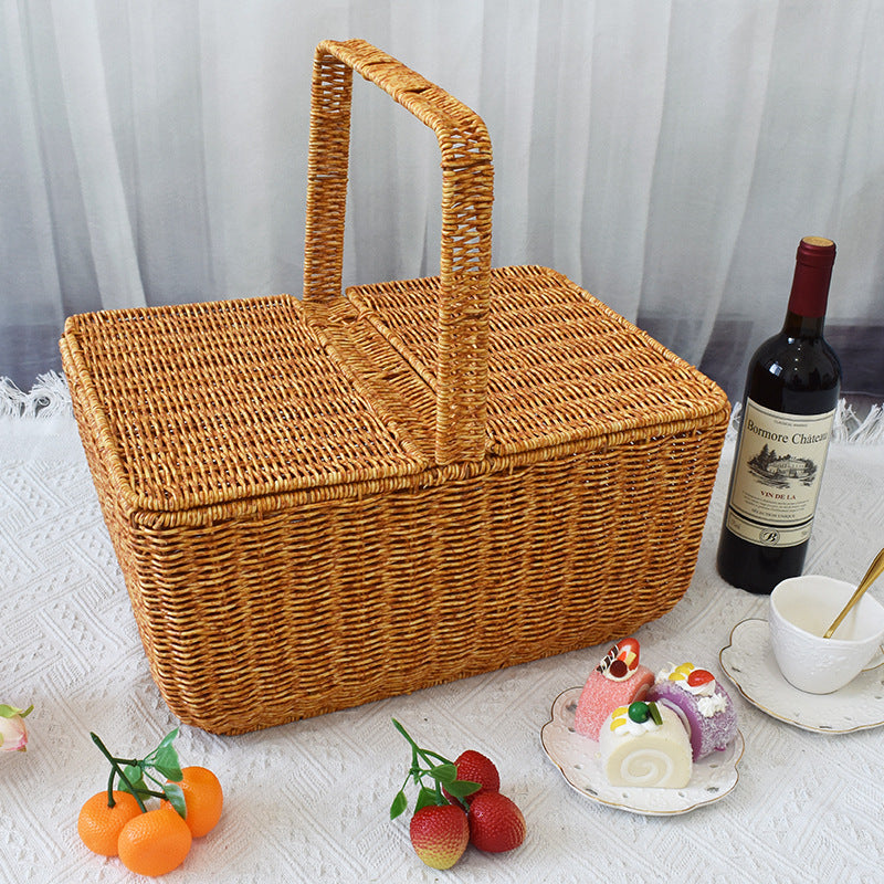 Handcrafted Natural Wicker Picnic Basket Kalsten