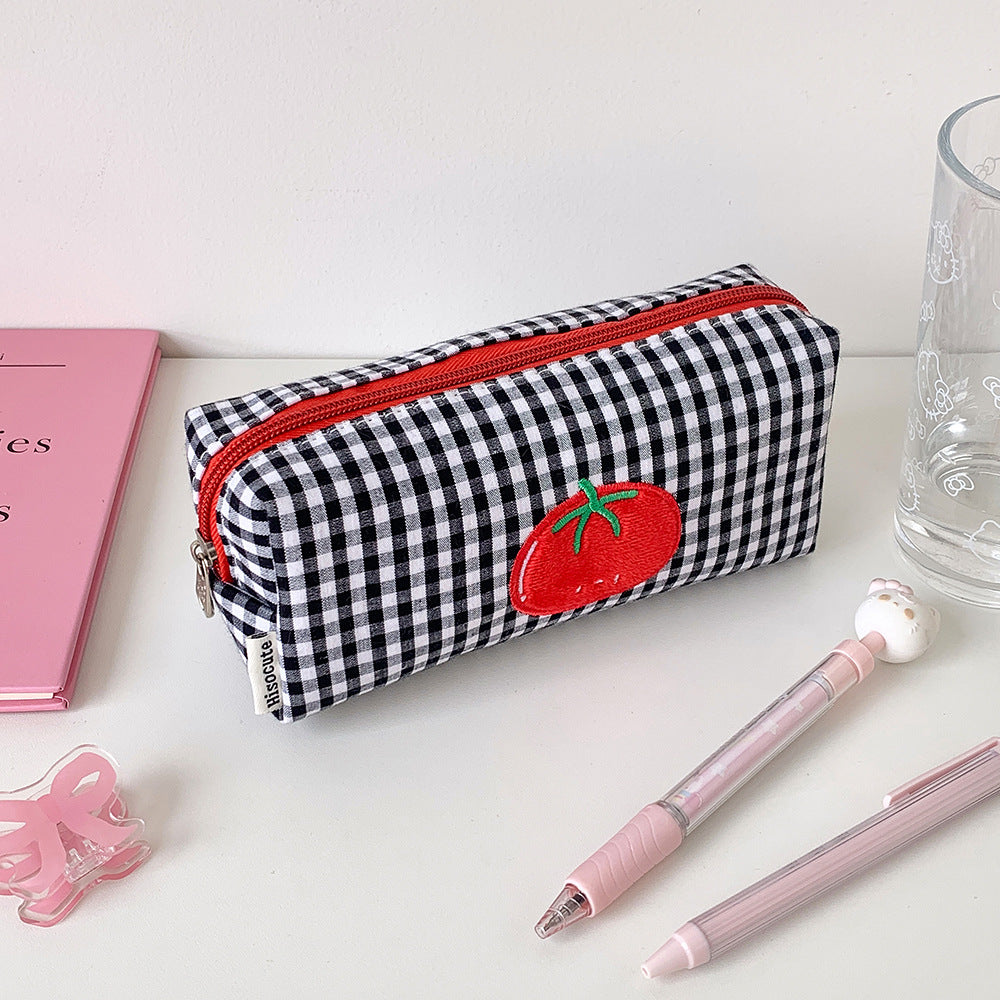 Cute Gingham Checkered Pencil Case Kalsten