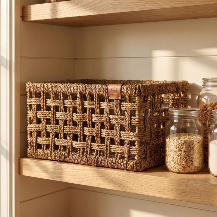 Rustic Woven Storage Basket Kalsten