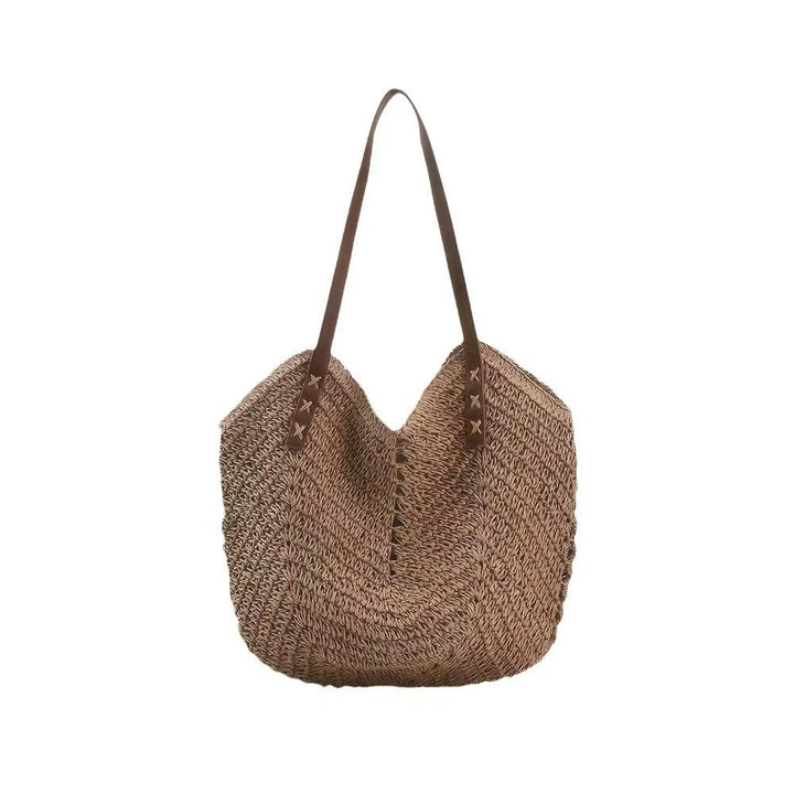 Handmade beach shoulder bag with leather handles Kalsten