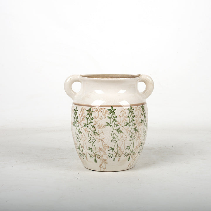 Decorative plant pot with floral accents Kalsten