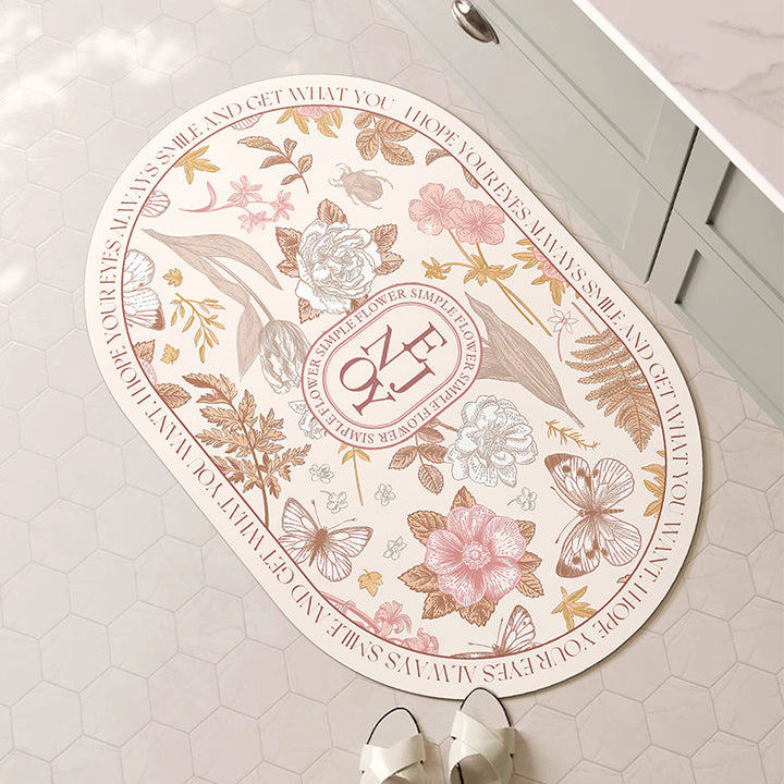 Decorative Floral Bath Mat Kalsten