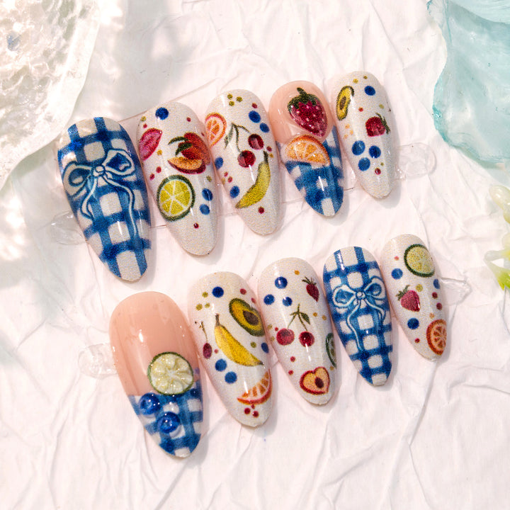 Creative Fruit-Themed Press-On Nail Art Set Kalsten