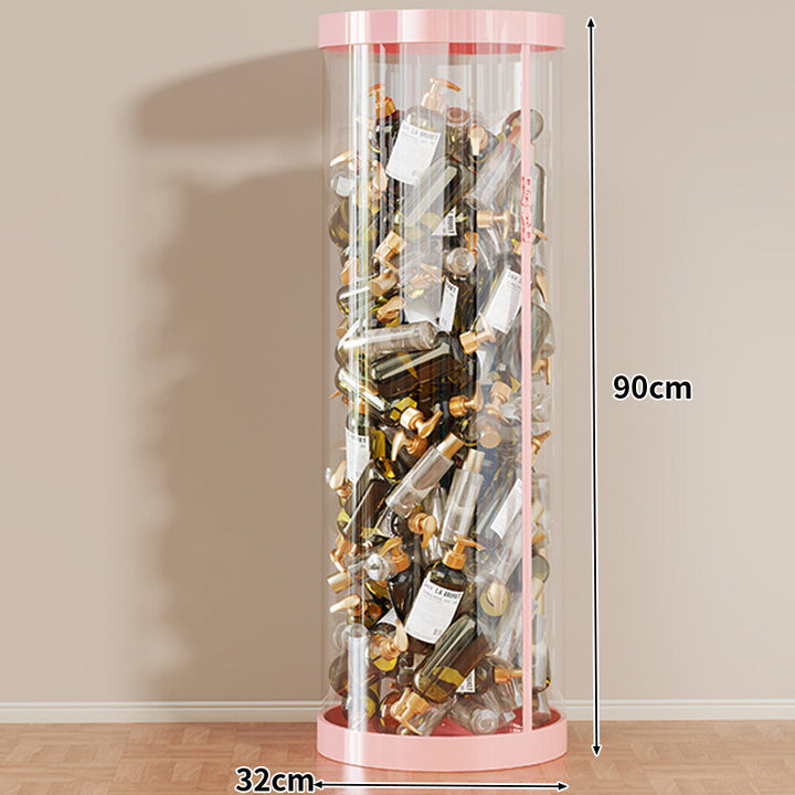 Tall Clear Acrylic Vertical Display Cylinder for Mini Perfume & Sample Bottle Collection