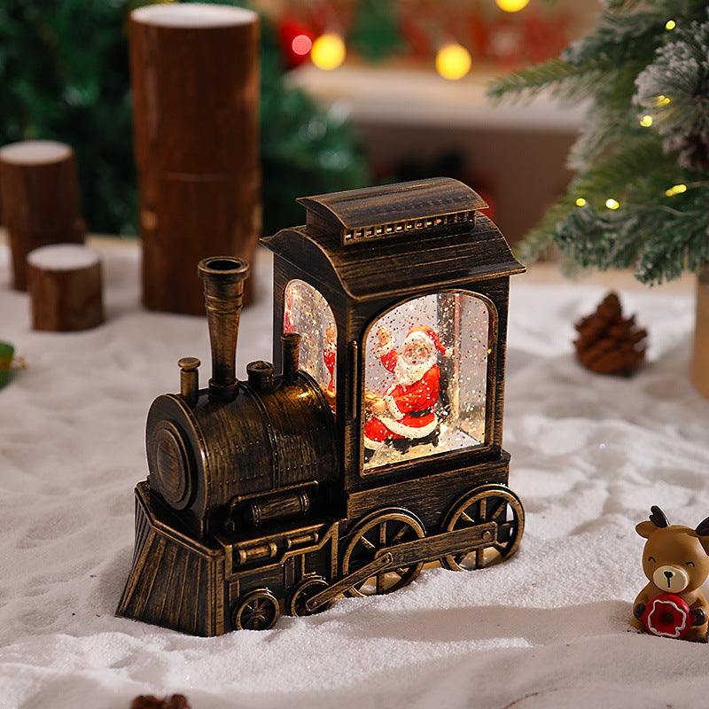 Nostalgic Christmas Train Lantern with Moving Santa Kalsten