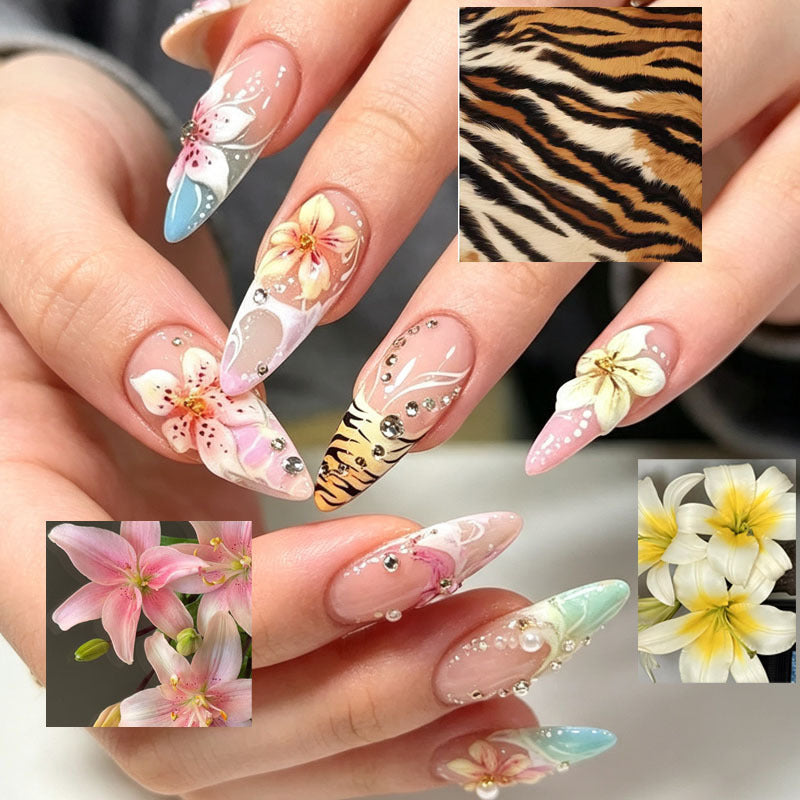 Tropical Floral Press-On Nail Set Kalsten